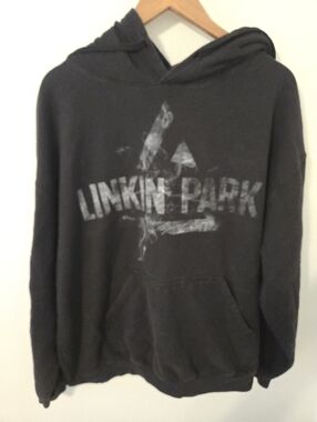 Linkin Park Smoke Logo Hoodie Mens XXL Black Merch Punk Band
